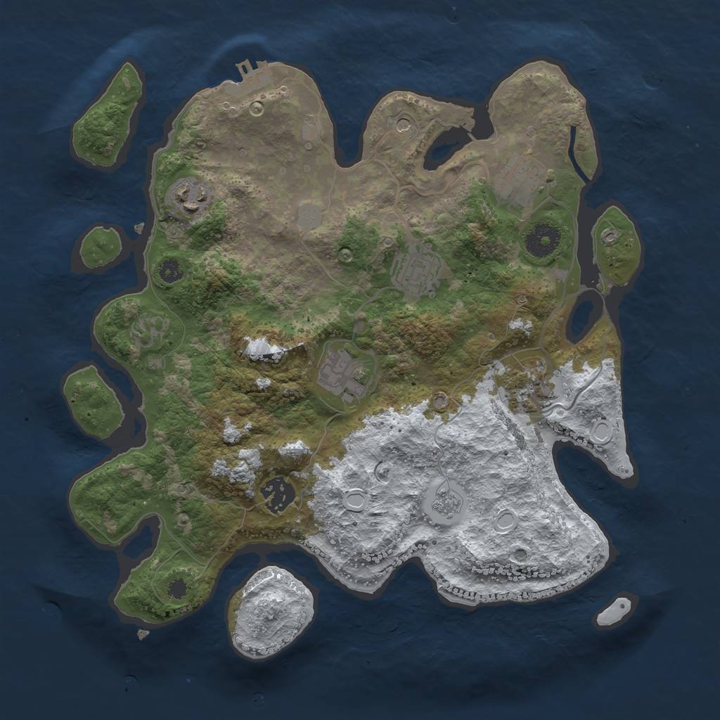 Rust Map: Procedural Map, Size: 3200, Seed: 443616, 14 Monuments