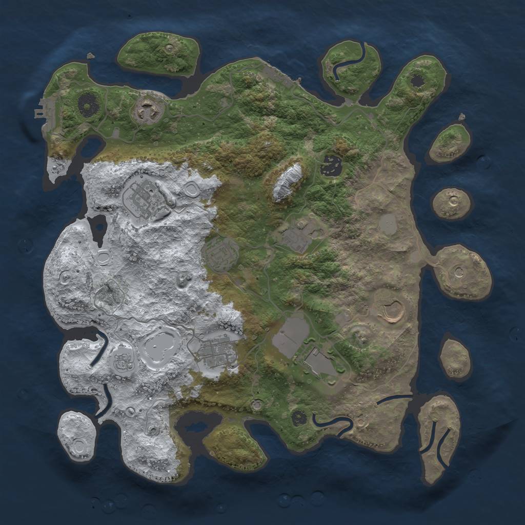 Rust Map: Procedural Map, Size: 3500, Seed: 159, 17 Monuments
