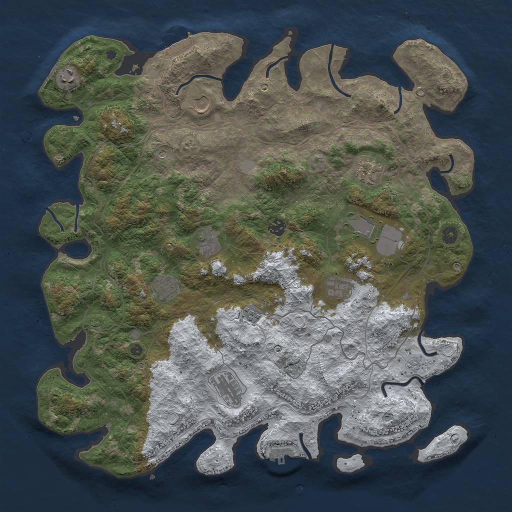 Rust Map: Procedural Map, Size: 4500, Seed: 3134, 19 Monuments