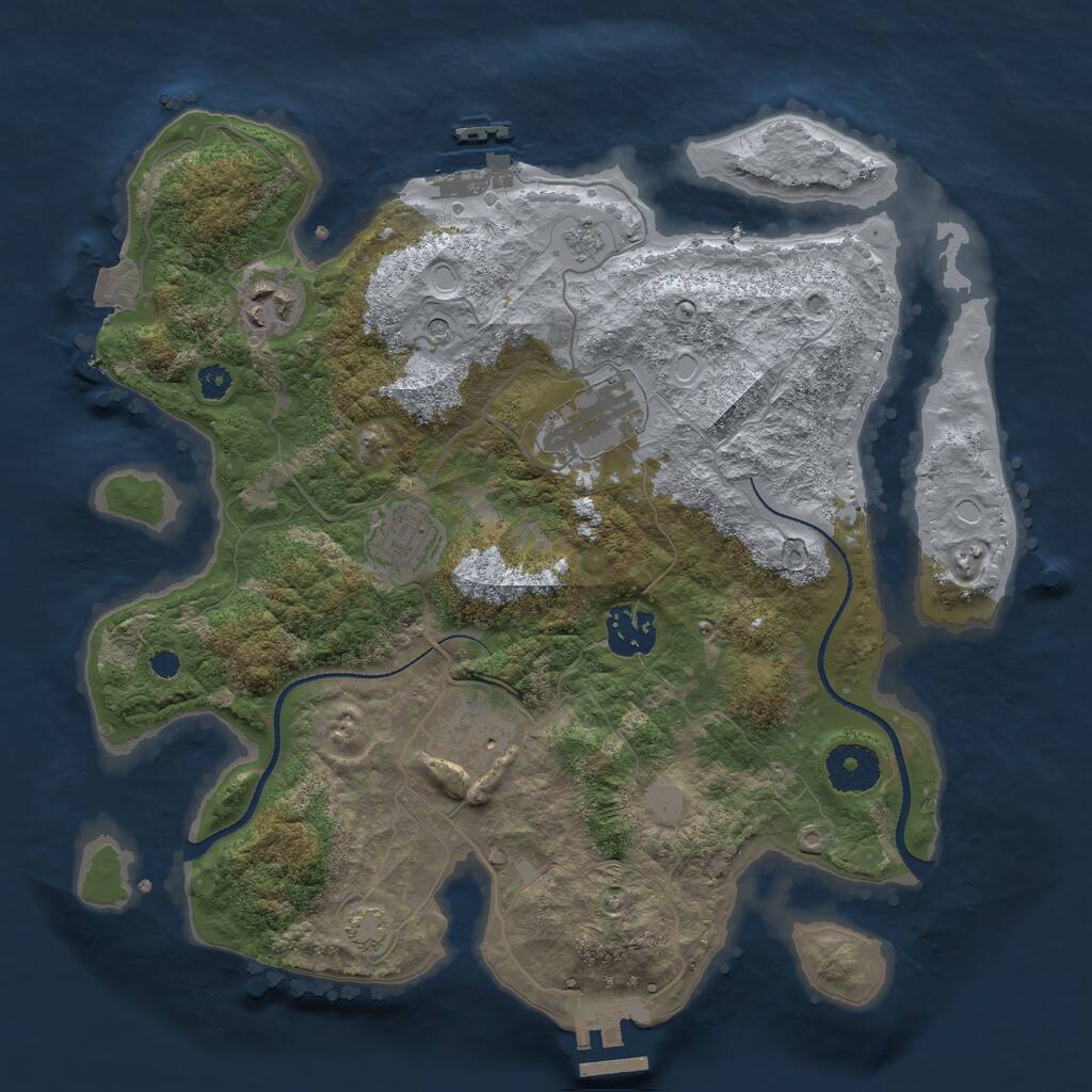 Rust Map: Procedural Map, Size: 3200, Seed: 3137290, 11 Monuments