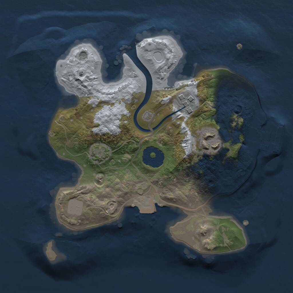 Rust Map: Procedural Map, Size: 2069, Seed: 733808536, 5 Monuments