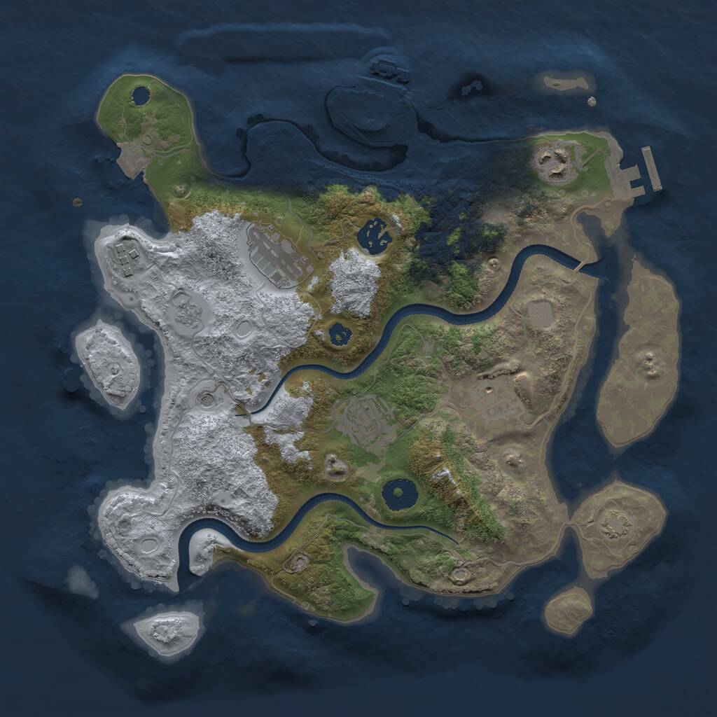 Rust Map: Procedural Map, Size: 3200, Seed: 2741151, 12 Monuments
