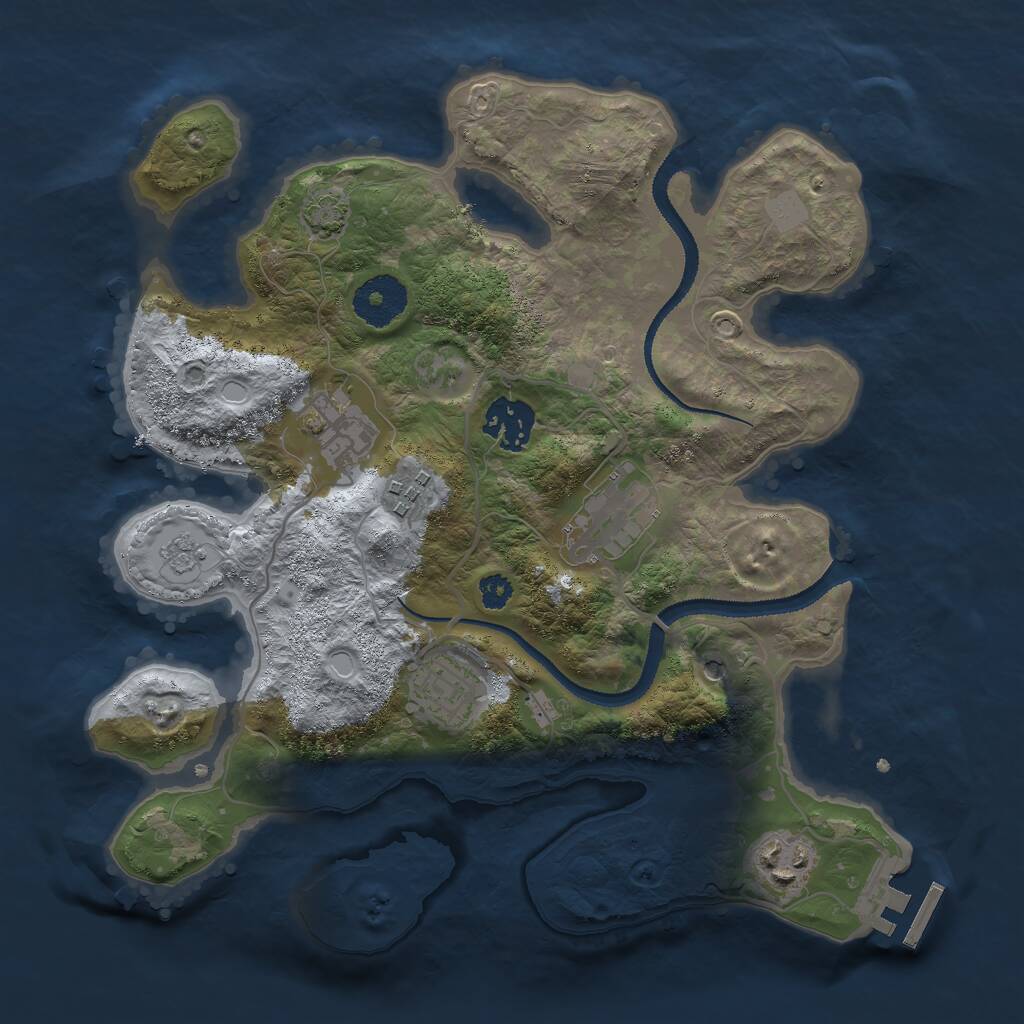 Rust Map: Procedural Map, Size: 3000, Seed: 27562, 11 Monuments