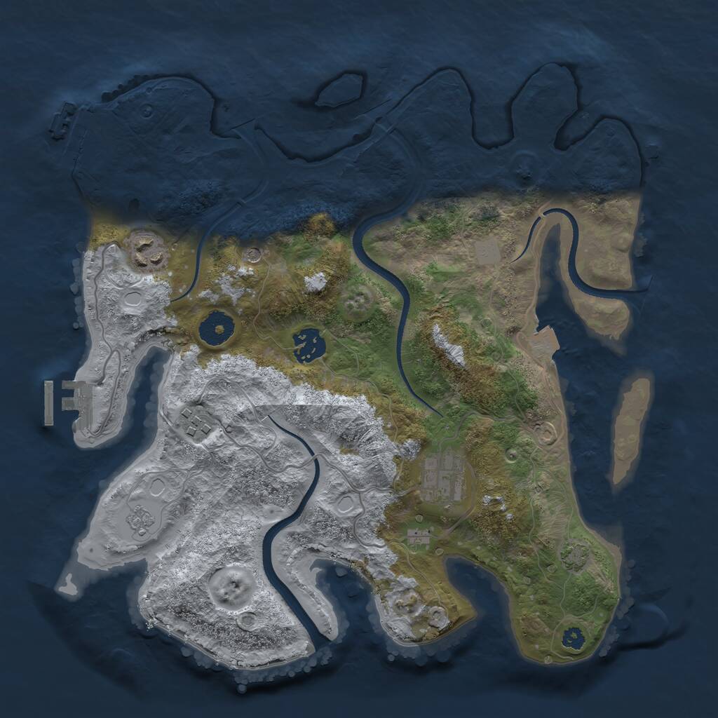 Rust Map: Procedural Map, Size: 3200, Seed: 4720718, 10 Monuments