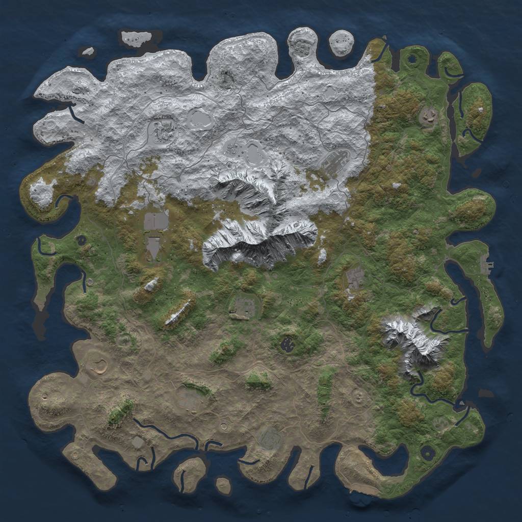 Rust Map: Procedural Map, Size: 5500, Seed: 1234, 20 Monuments
