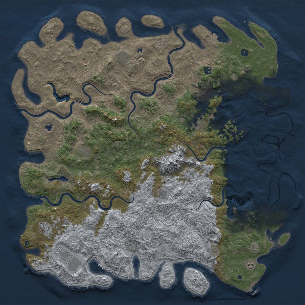 Rust Map: Procedural Map, Size: 6000, Seed: 148780, 17 Monuments
