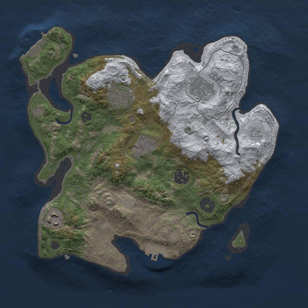 Rust Map: Procedural Map, Size: 3000, Seed: 500486497, 13 Monuments