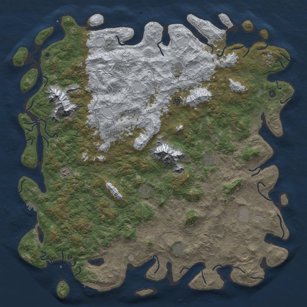 Rust Map: Procedural Map, Size: 6000, Seed: 92993, 20 Monuments