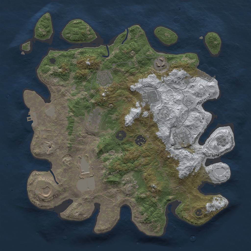 Rust Map: Procedural Map, Size: 3600, Seed: 420, 19 Monuments