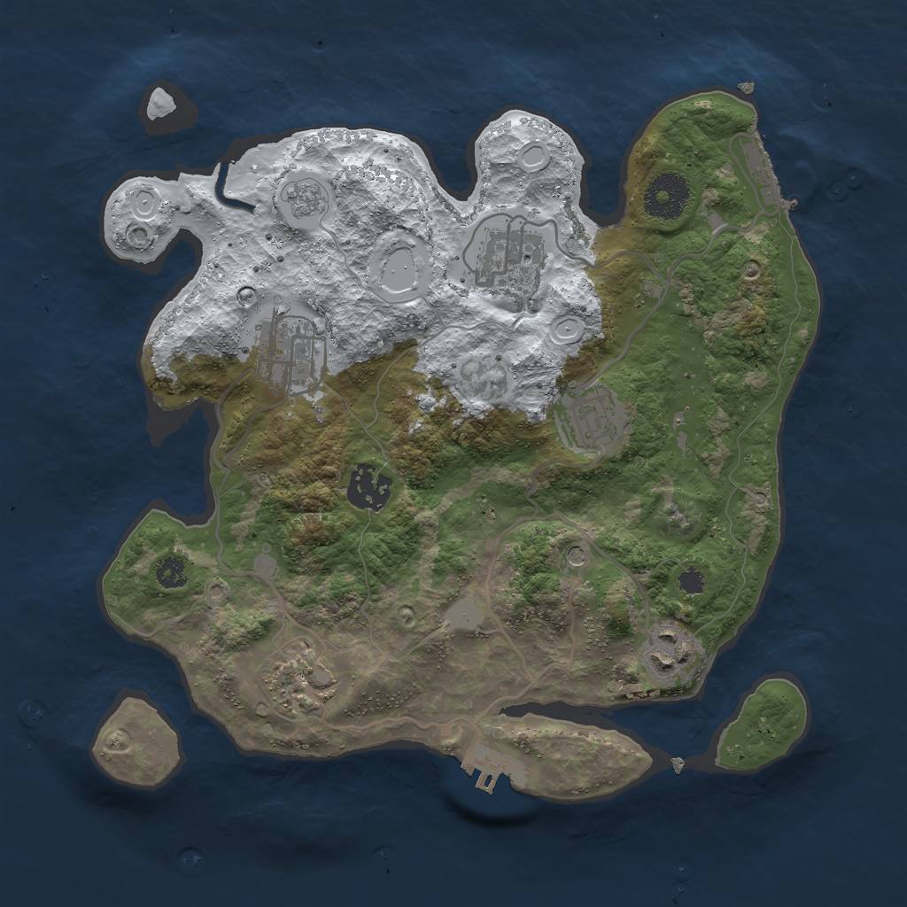Rust Map: Procedural Map, Size: 3000, Seed: 1768383594, 15 Monuments