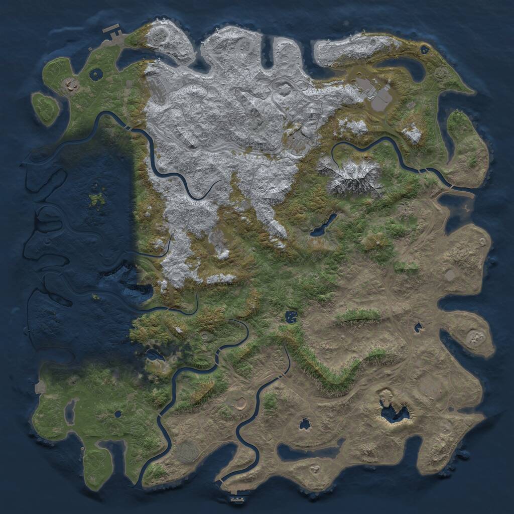 Rust Map: Procedural Map, Size: 6000, Seed: 33905667, 17 Monuments