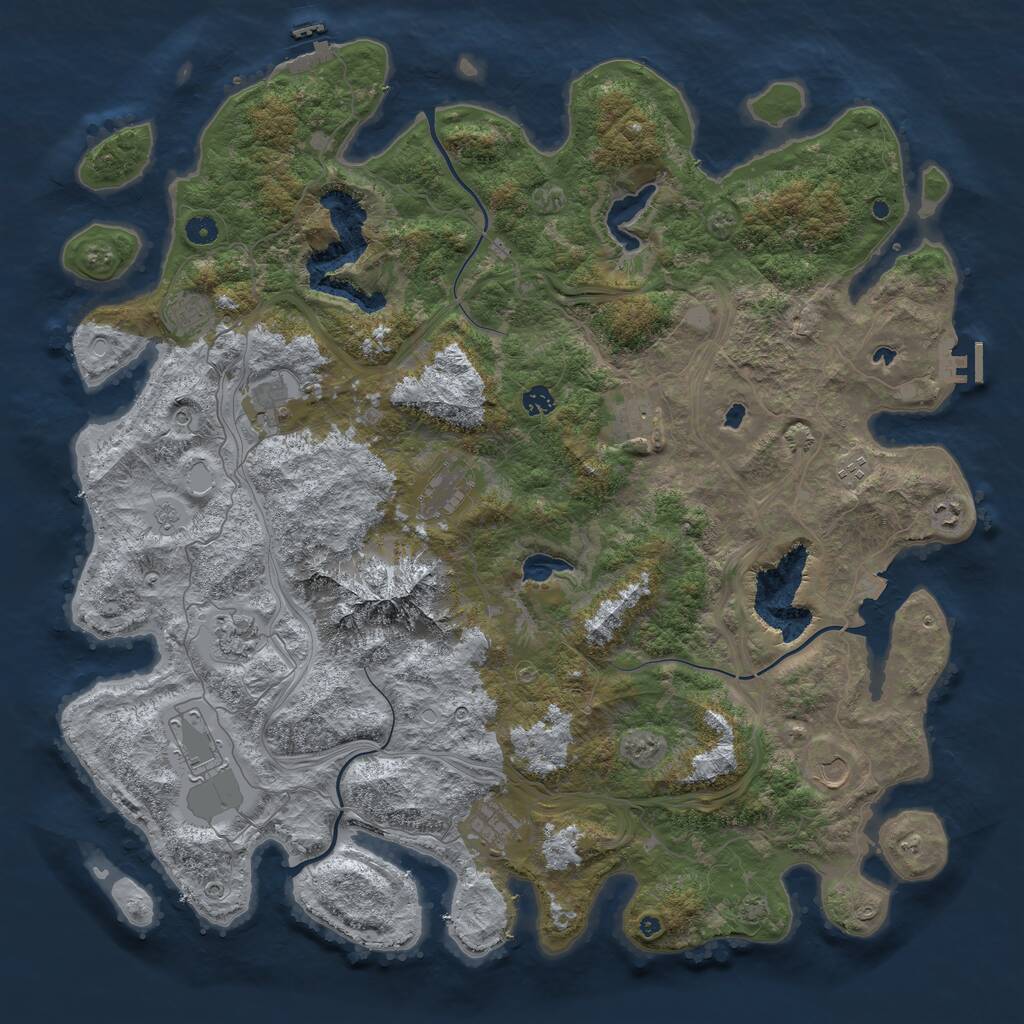 Rust Map: Procedural Map, Size: 5000, Seed: 18673, 17 Monuments