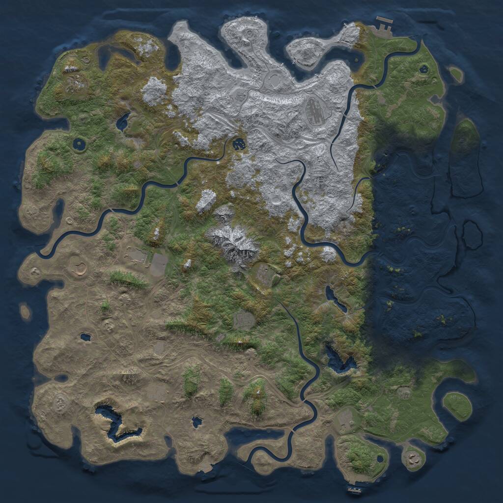 Rust Map: Procedural Map, Size: 6000, Seed: 256659, 17 Monuments