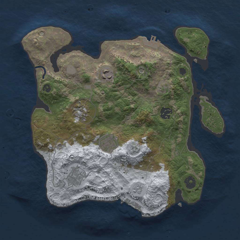 Rust Map: Procedural Map, Size: 3000, Seed: 584207093, 14 Monuments