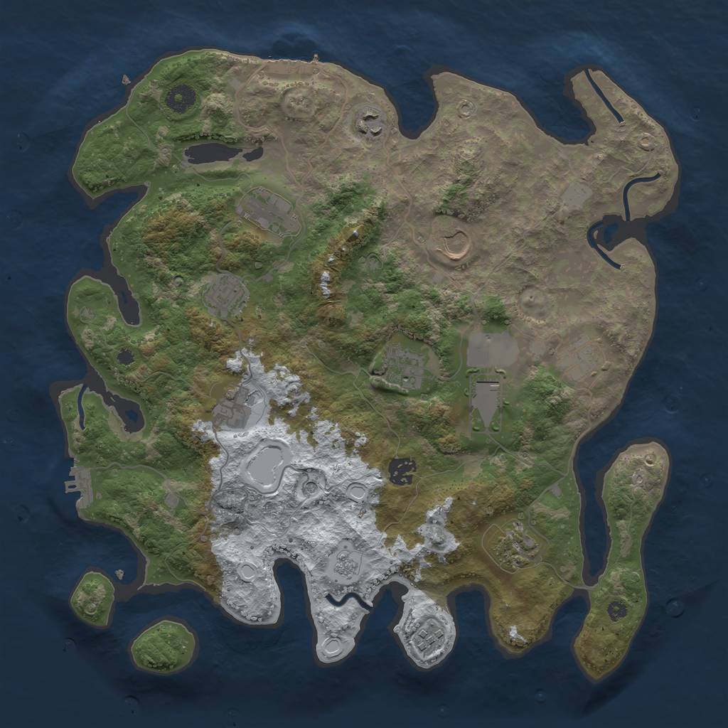 Rust Map: Procedural Map, Size: 3800, Seed: 1770657894, 20 Monuments
