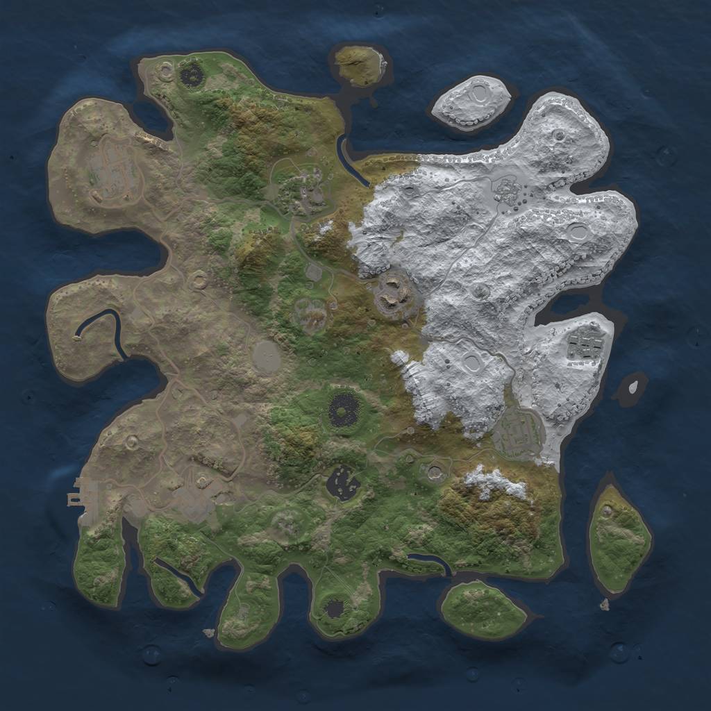 Rust Map: Procedural Map, Size: 3250, Seed: 4513405, 15 Monuments