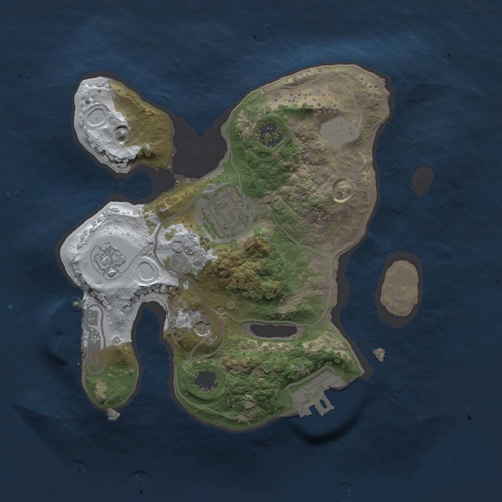Rust Map: Procedural Map, Size: 2000, Seed: 44236, 10 Monuments