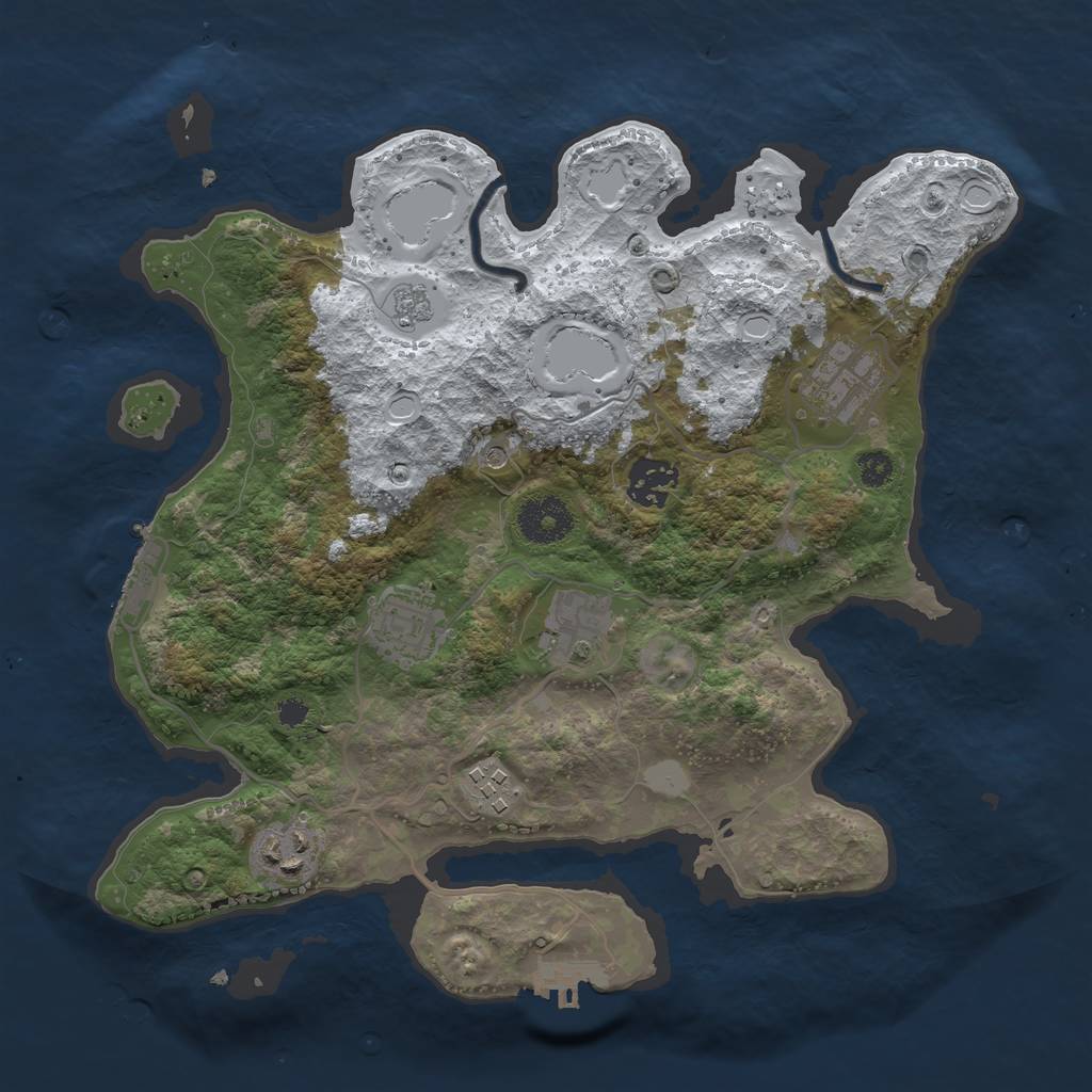 Rust Map: Procedural Map, Size: 3200, Seed: 1613095, 15 Monuments