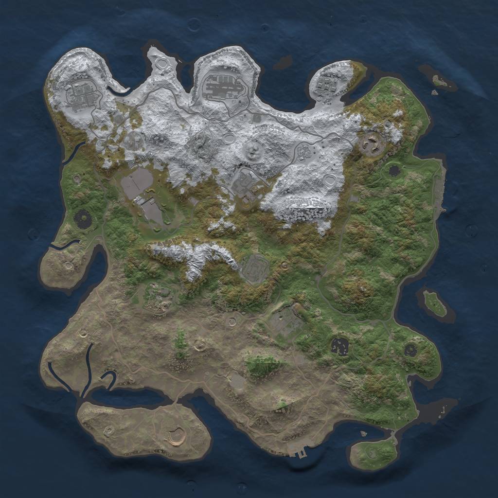 Rust Map: Procedural Map, Size: 4000, Seed: 51487657, 20 Monuments