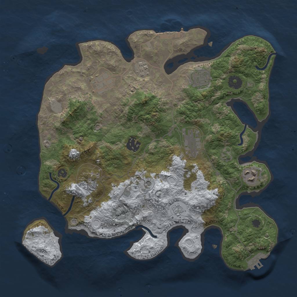 Rust Map: Procedural Map, Size: 3200, Seed: 1950375, 16 Monuments