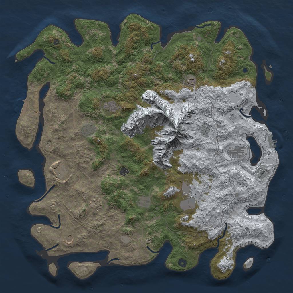 Rust Map: Procedural Map, Size: 5000, Seed: 878187726, 20 Monuments
