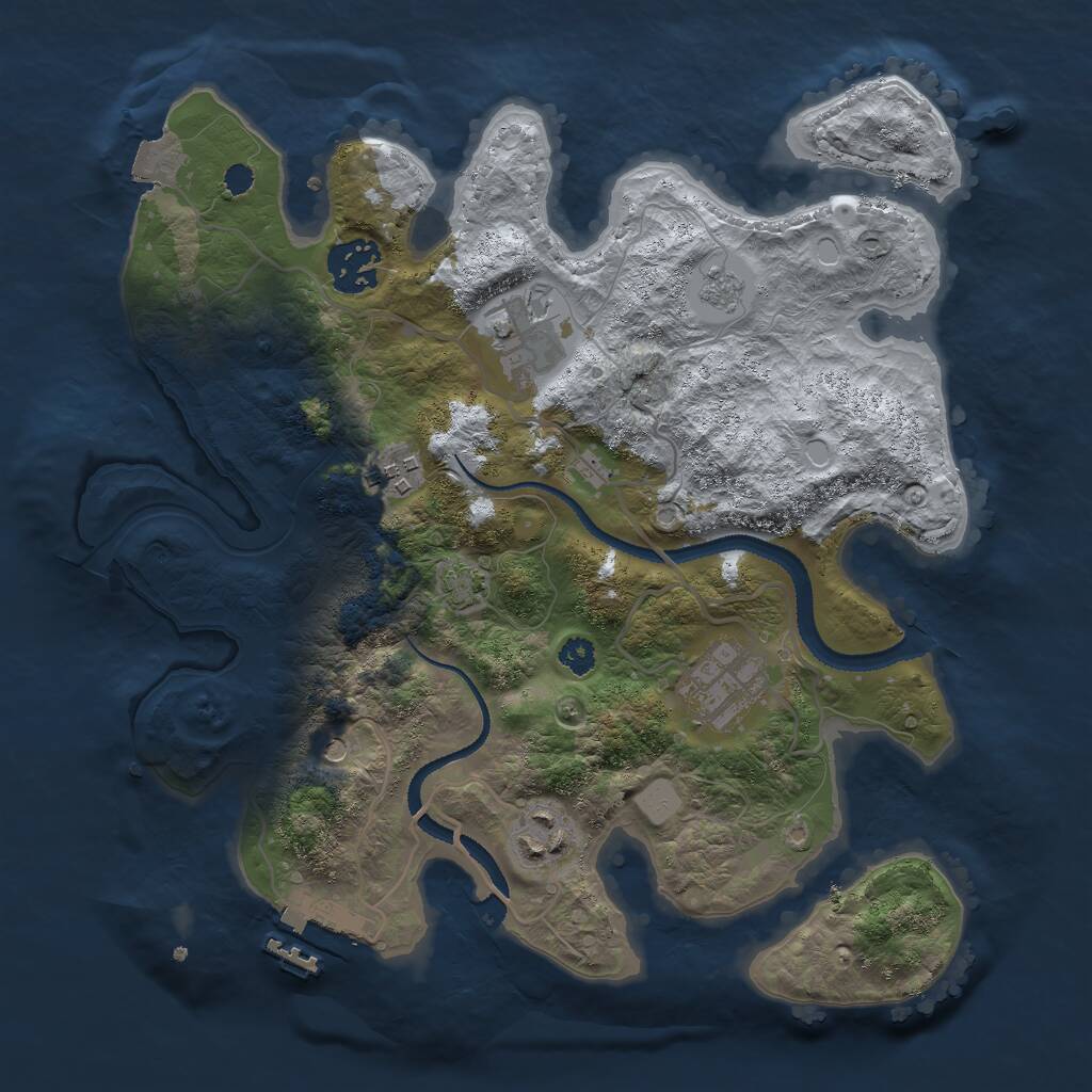 Rust Map: Procedural Map, Size: 3000, Seed: 600744450, 10 Monuments