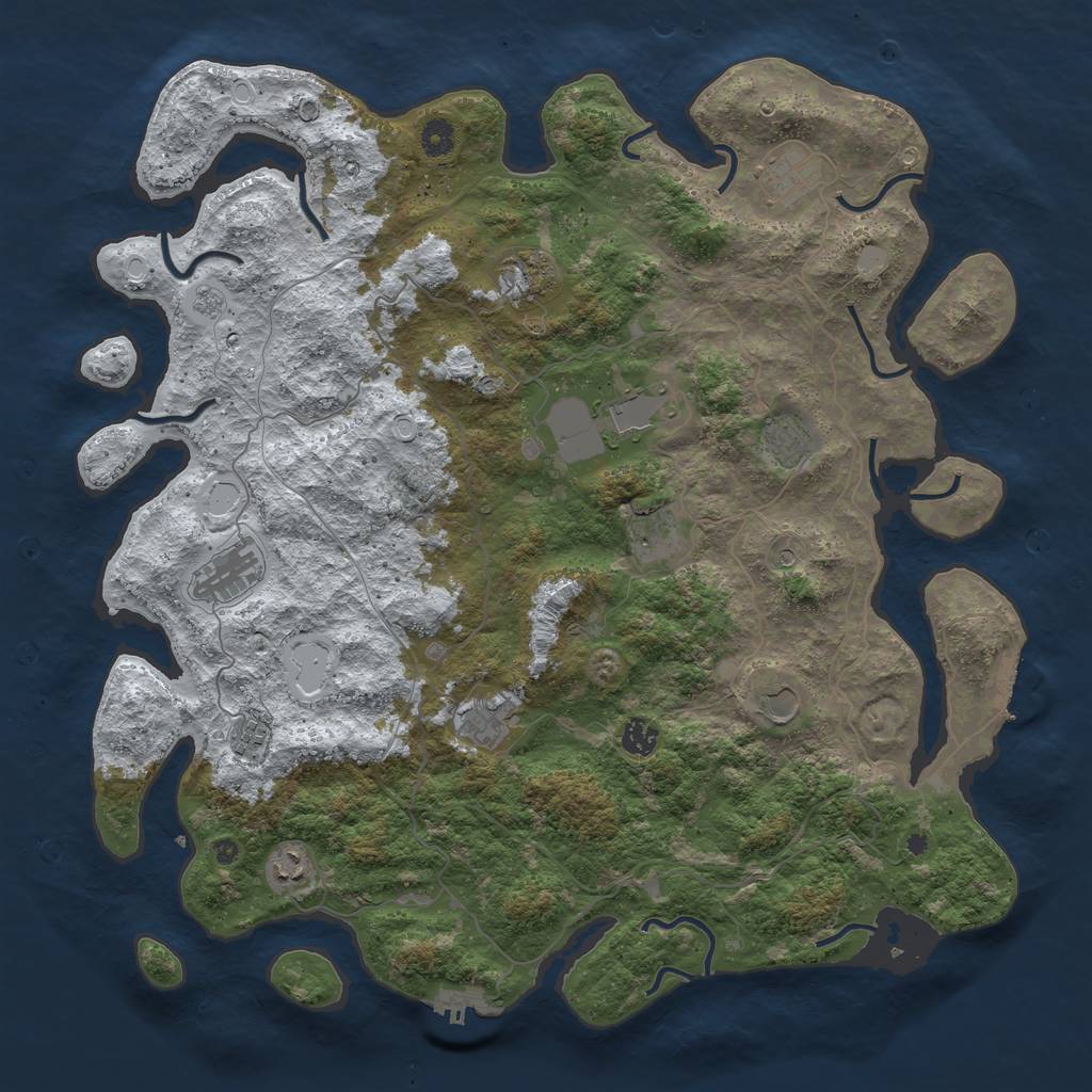 Rust Map: Procedural Map, Size: 4500, Seed: 5681923, 20 Monuments