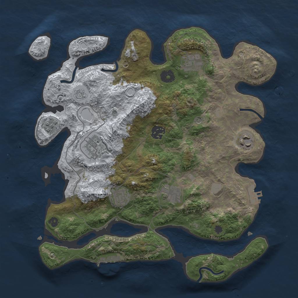 Rust Map: Procedural Map, Size: 3250, Seed: 79295, 16 Monuments
