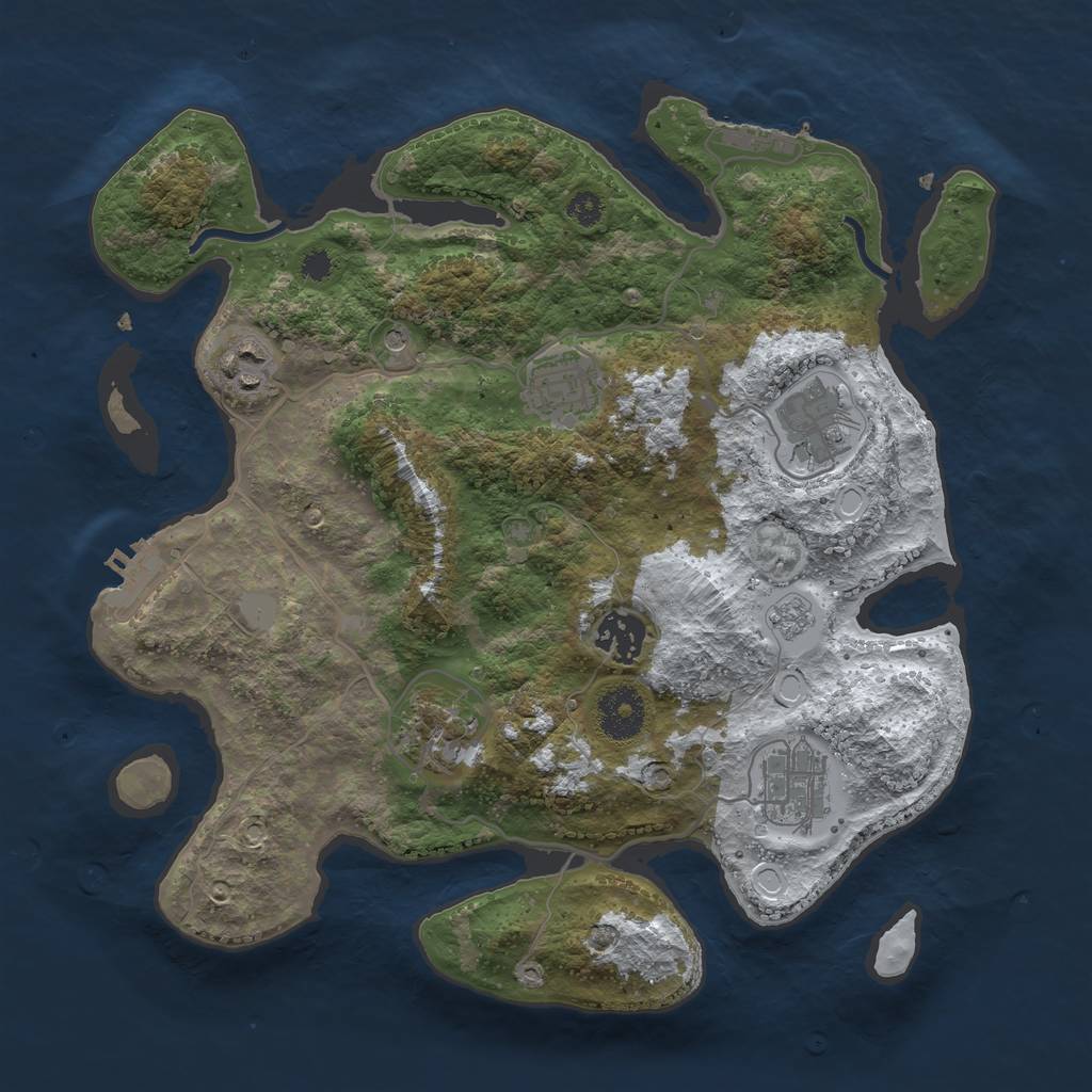 Rust Map: Procedural Map, Size: 3250, Seed: 562161, 15 Monuments