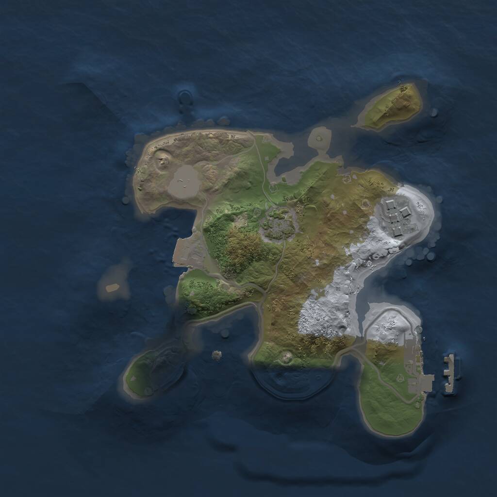 Rust Map: Procedural Map, Size: 2000, Seed: 833975357, 4 Monuments