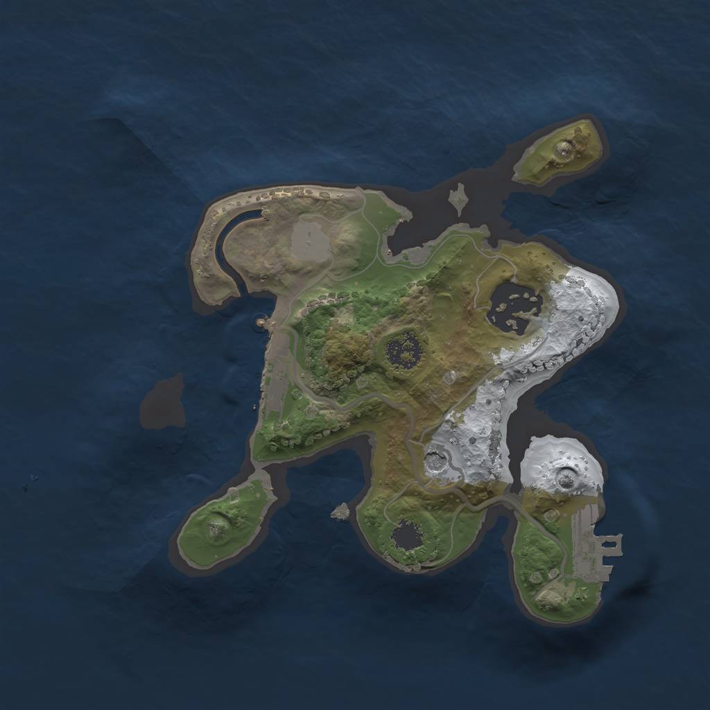 Rust Map: Procedural Map, Size: 2000, Seed: 833975357, 9 Monuments