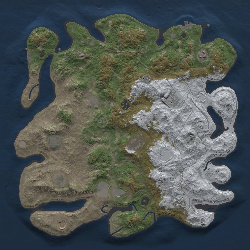 Rust Map: Procedural Map, Size: 4250, Seed: 17521, 20 Monuments