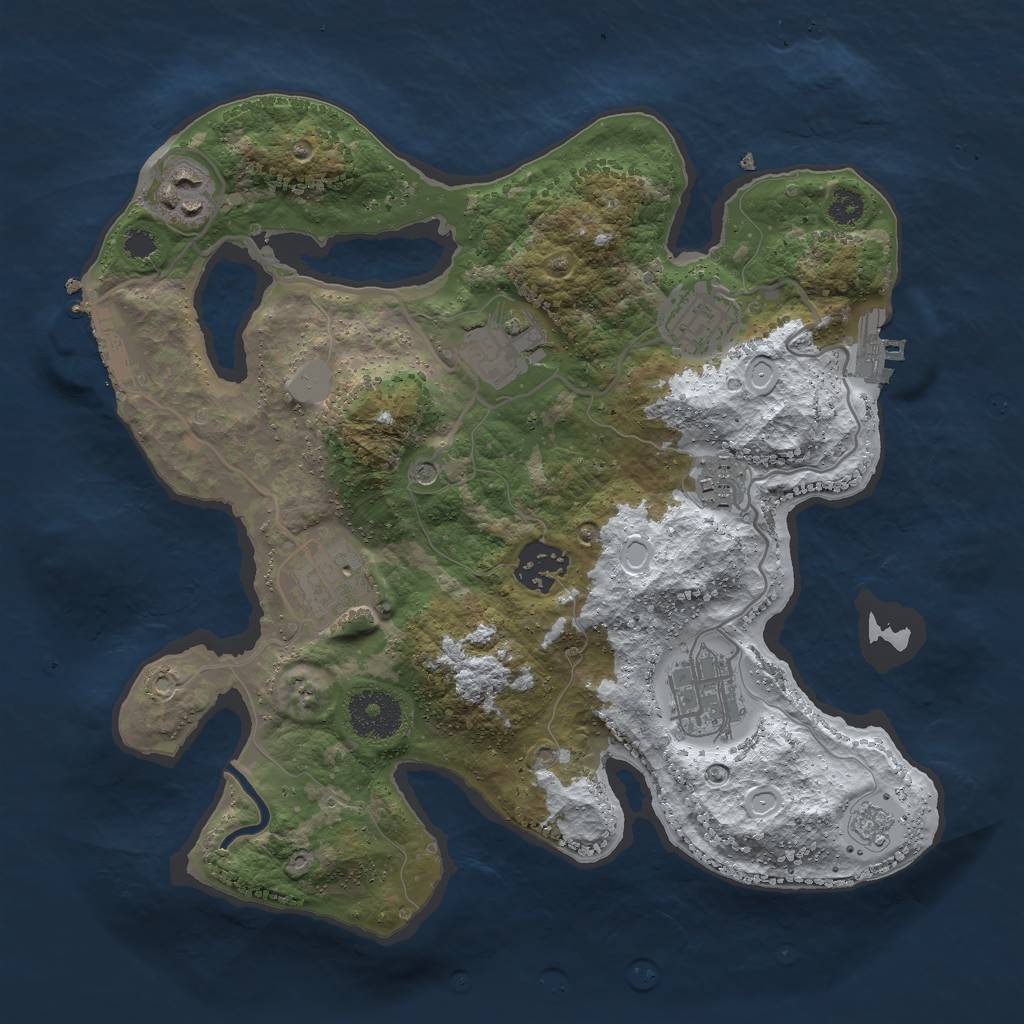 Rust Map: Procedural Map, Size: 3000, Seed: 63070106, 16 Monuments