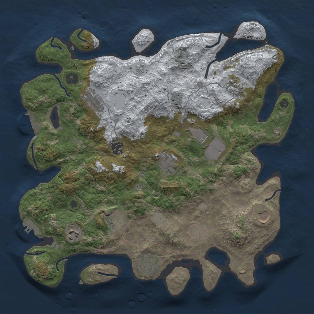 Rust Map: Procedural Map, Size: 3750, Seed: 146296148, 20 Monuments