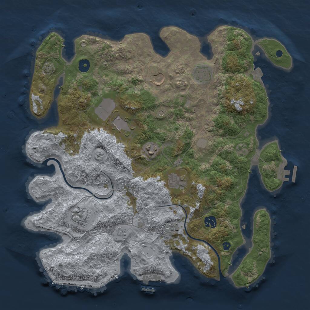 Rust Map: Procedural Map, Size: 3750, Seed: 1505604745, 14 Monuments