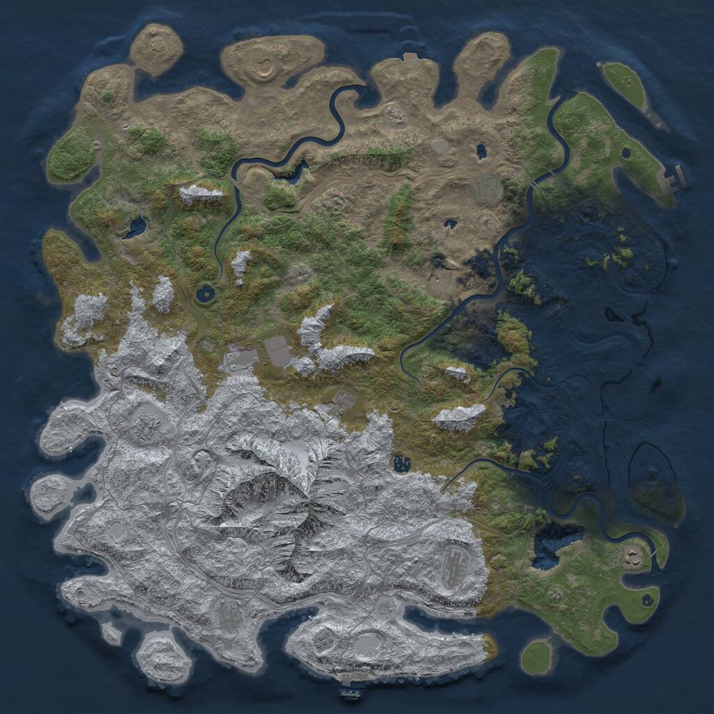 Rust Map: Procedural Map, Size: 6000, Seed: 90104, 17 Monuments