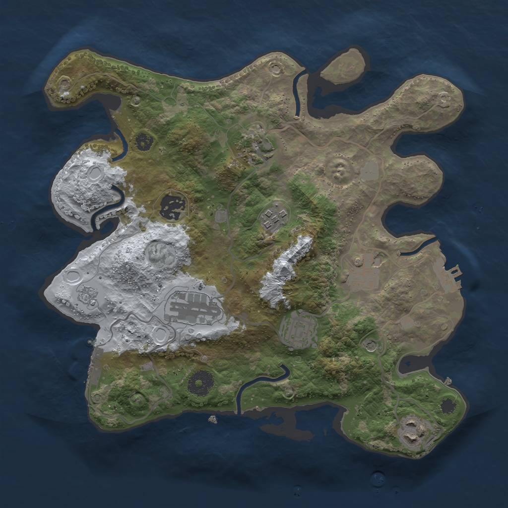 Rust Map: Procedural Map, Size: 3000, Seed: 357173072, 16 Monuments