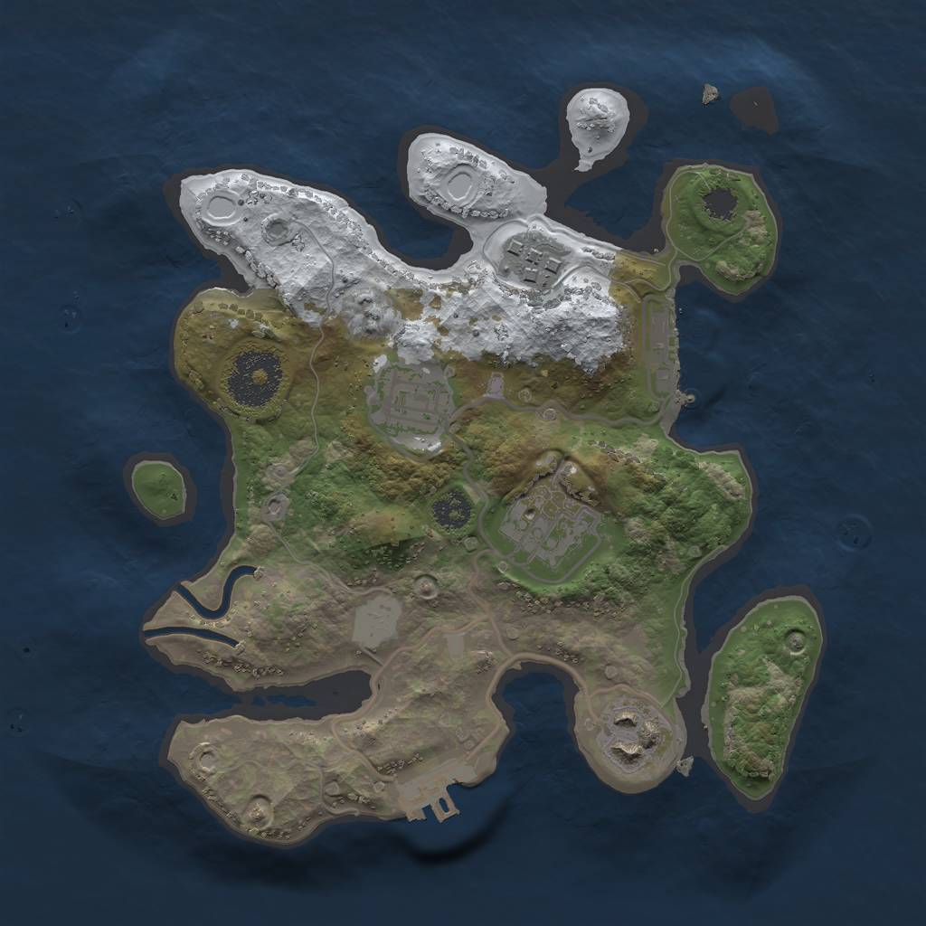 Rust Map: Procedural Map, Size: 2500, Seed: 23819, 11 Monuments