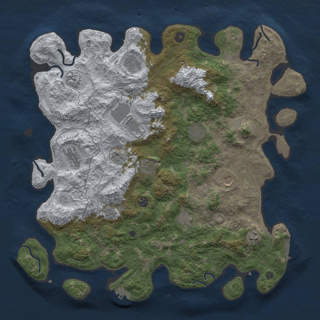 Rust Map: Procedural Map, Size: 4500, Seed: 5146266, 20 Monuments