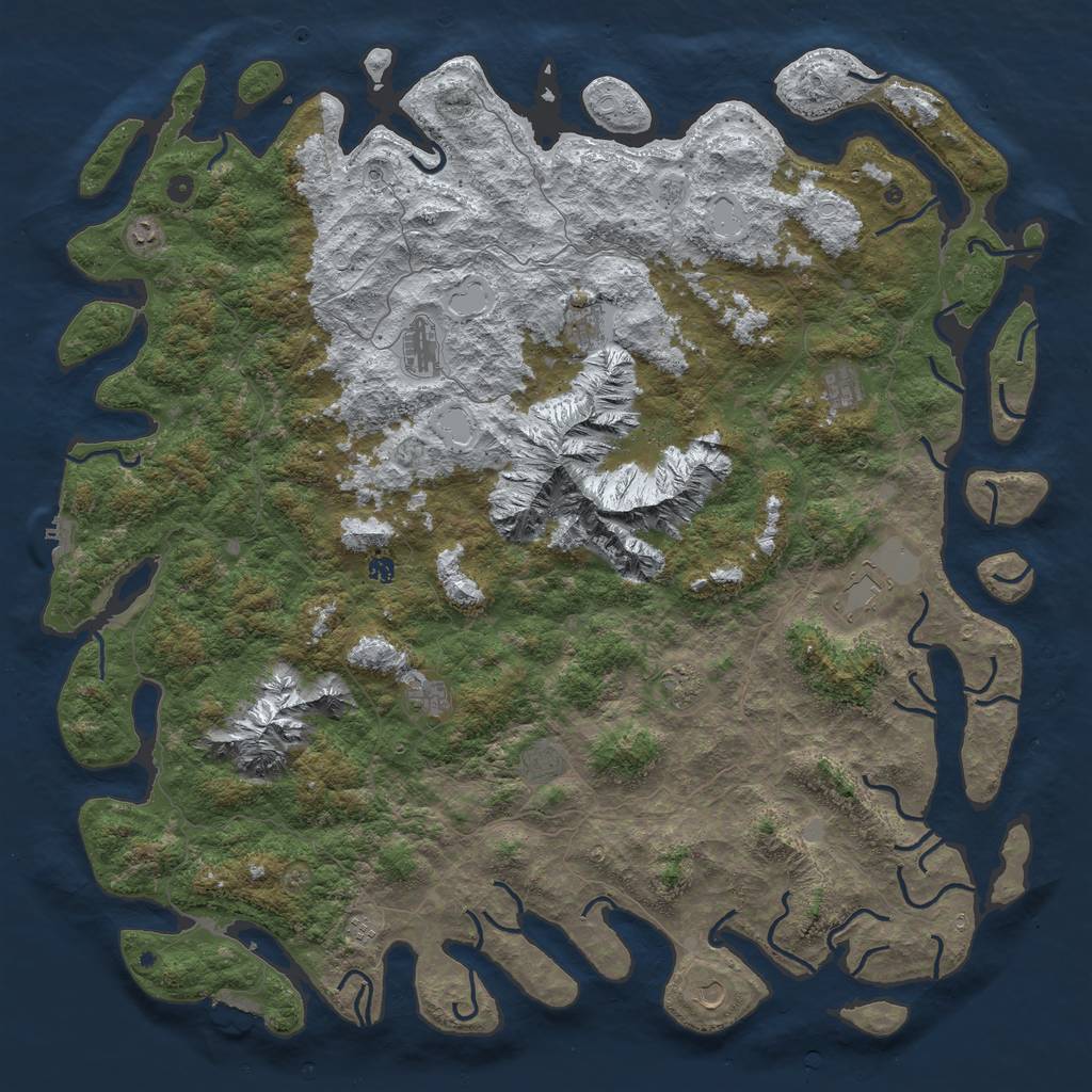 Rust Map: Procedural Map, Size: 6000, Seed: 18051972, 20 Monuments
