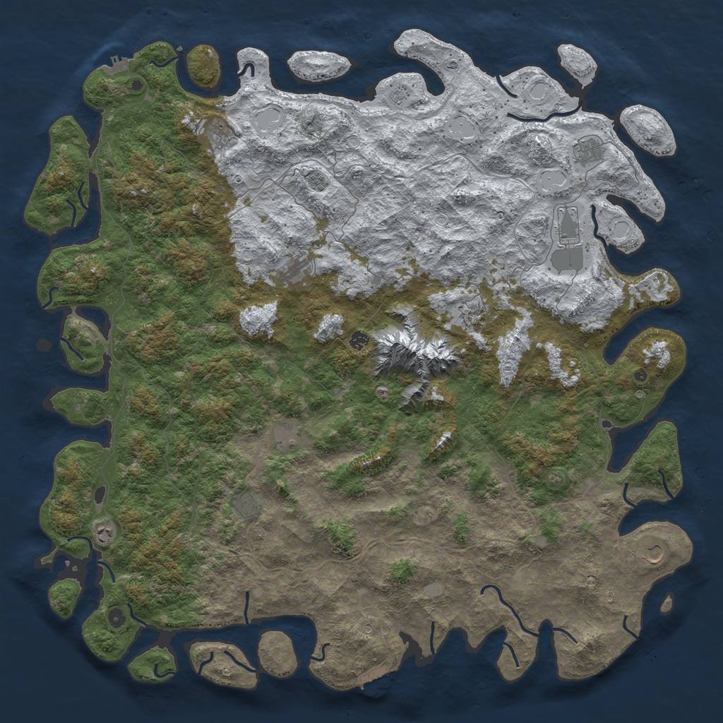 Rust Map: Procedural Map, Size: 6000, Seed: 467923, 20 Monuments