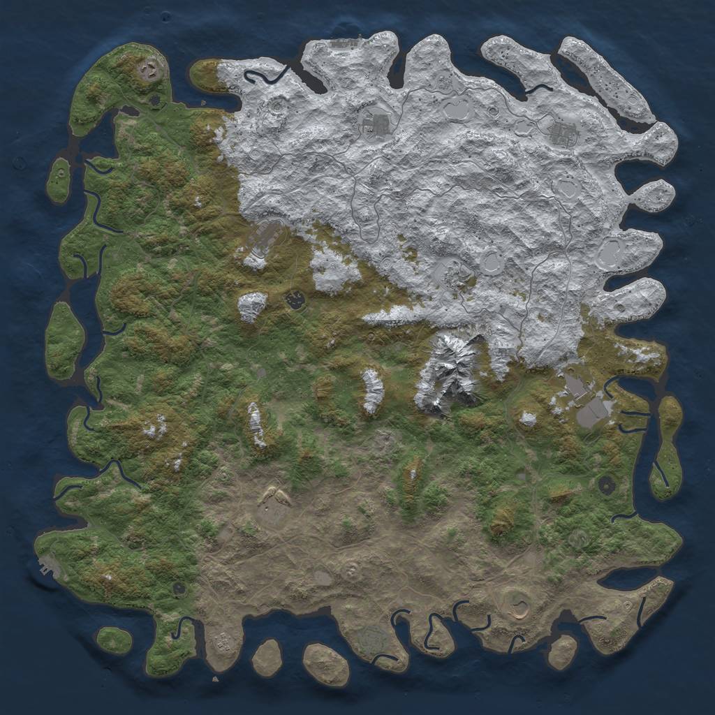 Rust Map: Procedural Map, Size: 6000, Seed: 188654, 20 Monuments
