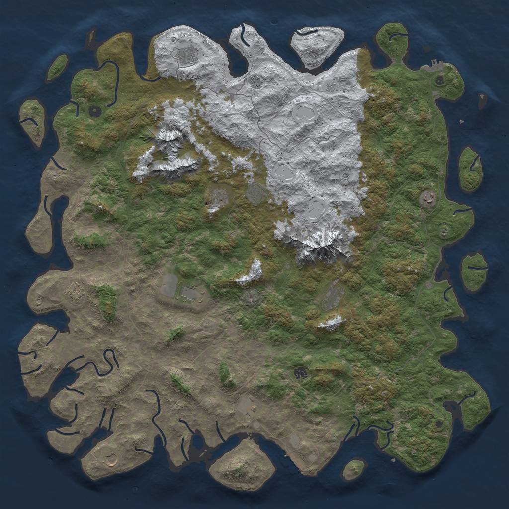 Rust Map: Procedural Map, Size: 6000, Seed: 646072, 20 Monuments