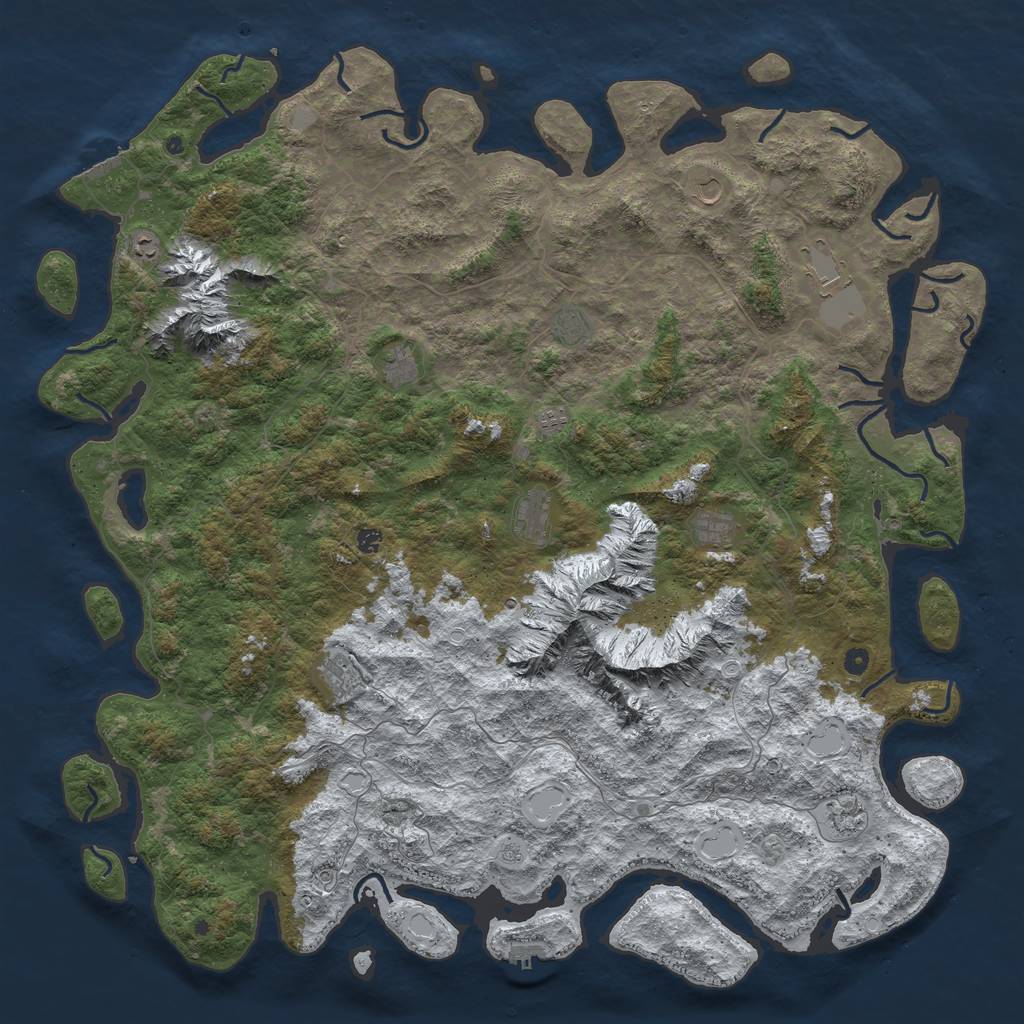 Rust Map: Procedural Map, Size: 6000, Seed: 534725, 20 Monuments