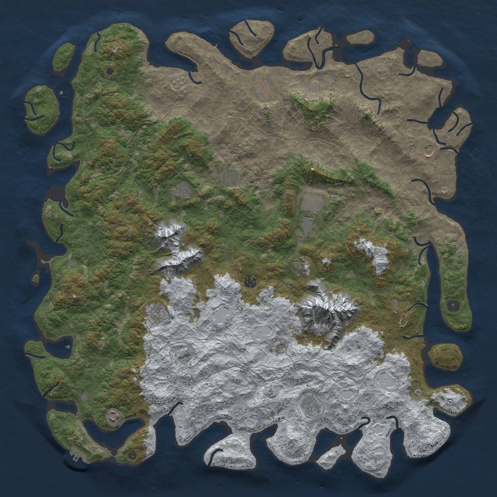 Rust Map: Procedural Map, Size: 6000, Seed: 18704, 20 Monuments
