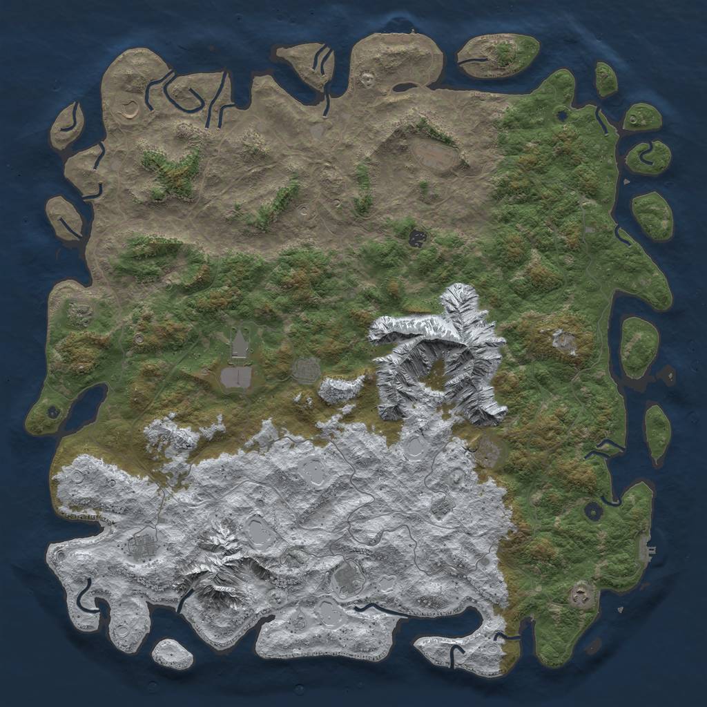 Rust Map: Procedural Map, Size: 6000, Seed: 903011, 20 Monuments