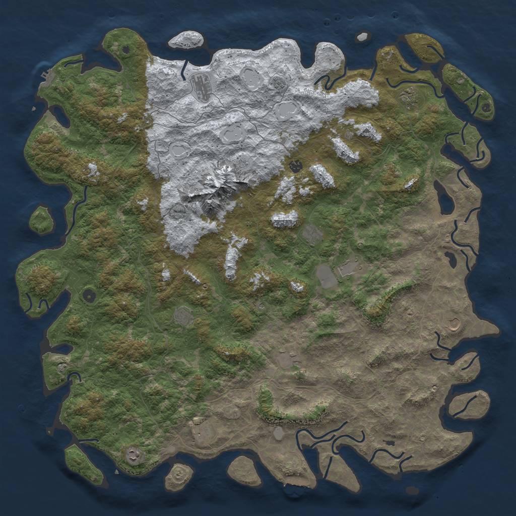 Rust Map: Procedural Map, Size: 6000, Seed: 453907, 20 Monuments