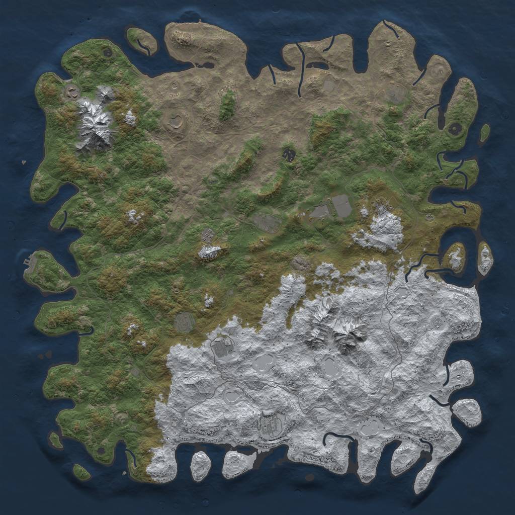 Rust Map: Procedural Map, Size: 6000, Seed: 950743, 20 Monuments