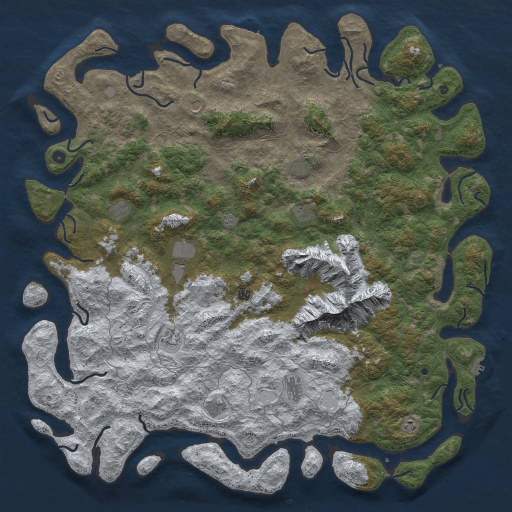 Rust Map: Procedural Map, Size: 6000, Seed: 769568, 20 Monuments