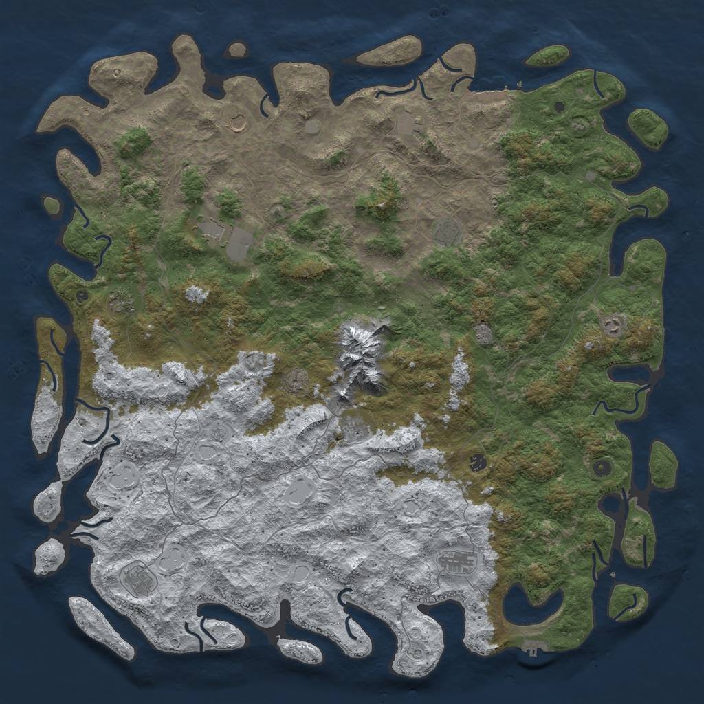 Rust Map: Procedural Map, Size: 6000, Seed: 437337, 20 Monuments